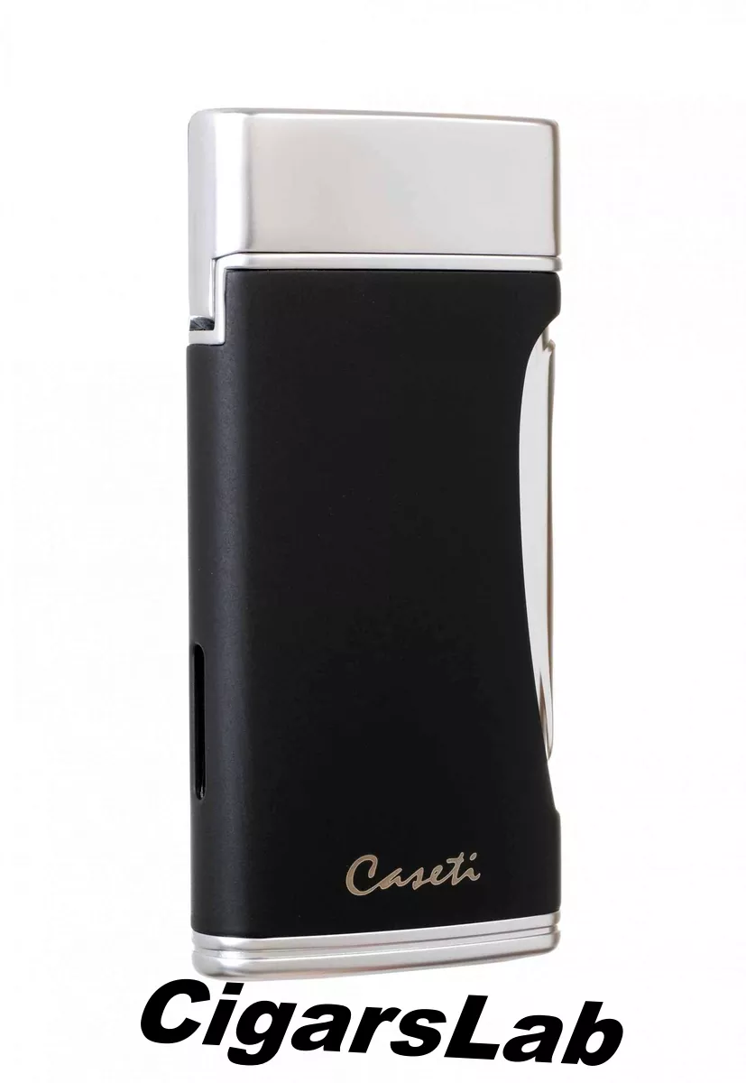 Зажигалка Caseti турбо, тонкая, черная