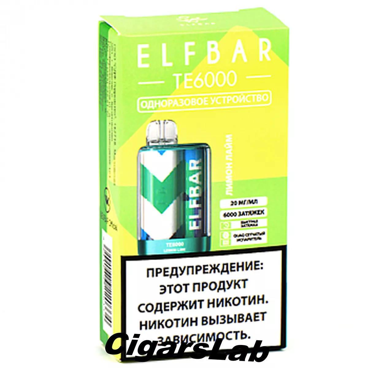 POD система Elf Bar - TE 6.000 - Лимон - Лайм - 2% - (1 шт.)