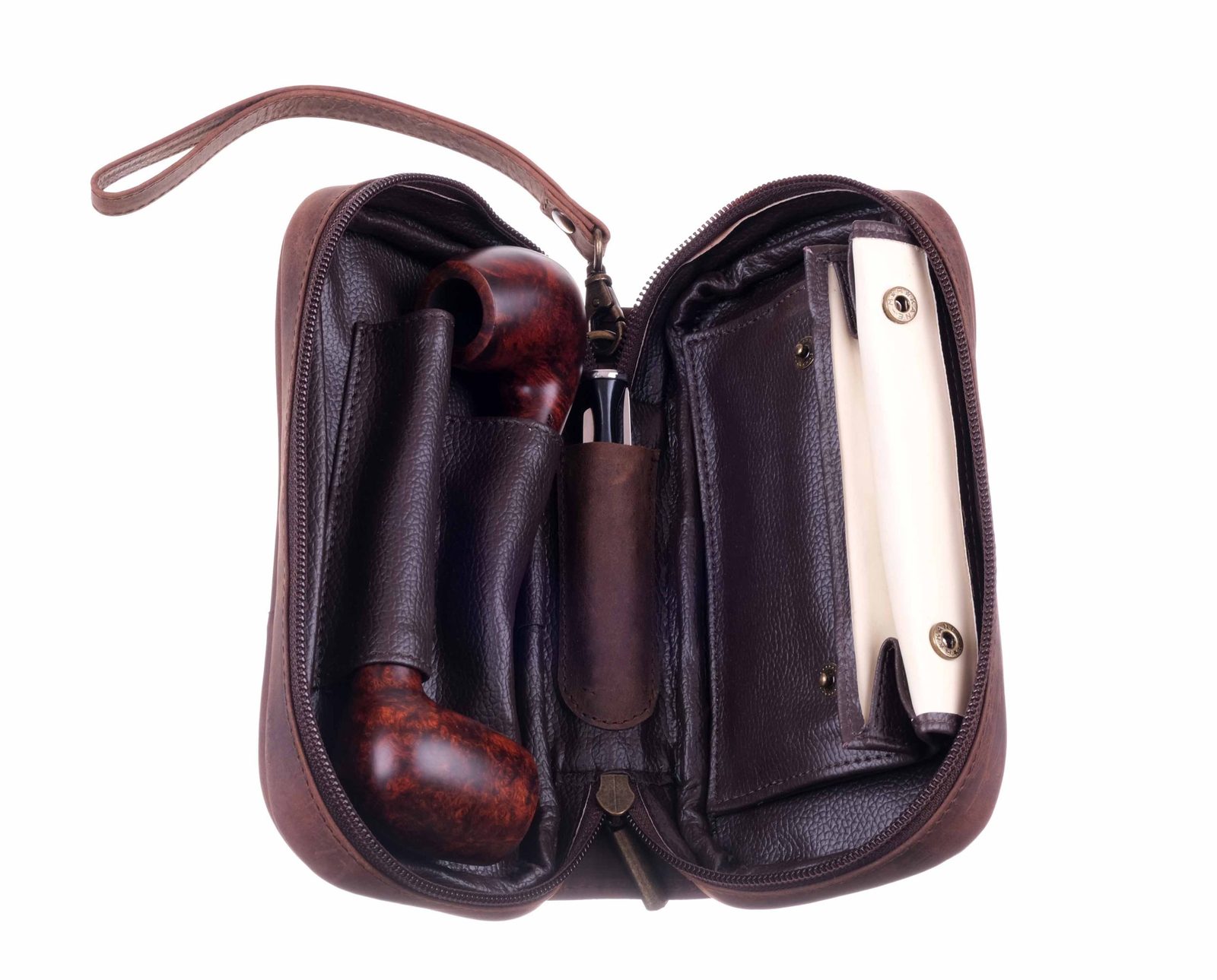 Сумка P&A для 2 трубок и табака натуральная буйволиная кожа подарочная упаковка 414-Buffalo preview