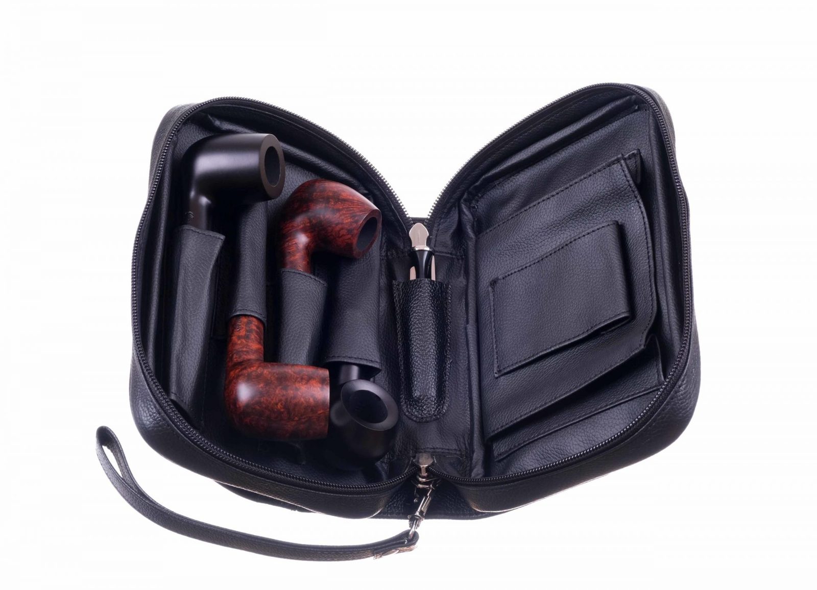 Сумка P&A для 4 трубок и табака натуральная кожа подарочная упаковка 418-Black preview