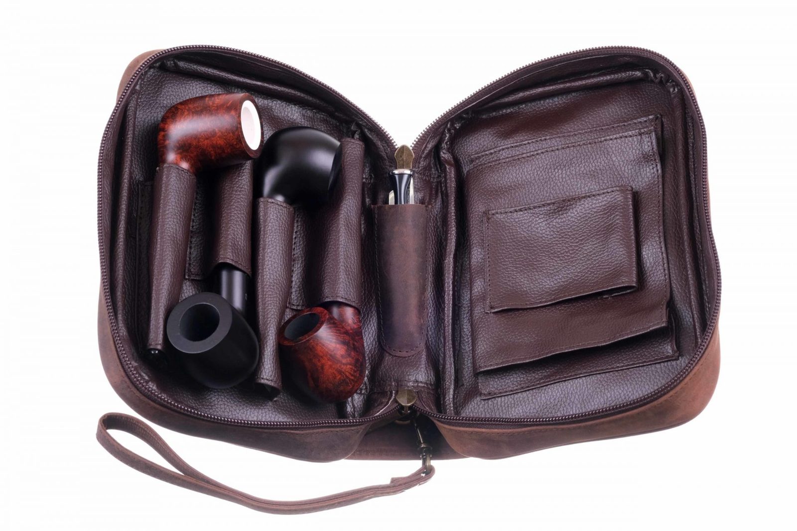 Сумка P&A для 4 трубок и табака натуральная буйволиная кожа подарочная упаковка 418-Buffalo preview
