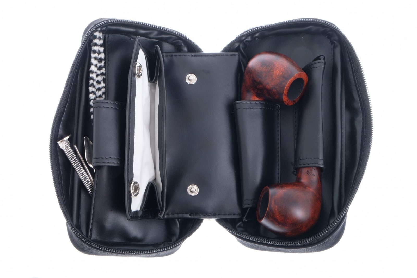 Сумка P&A для 2 трубок и табака экокожа, черная P001 preview