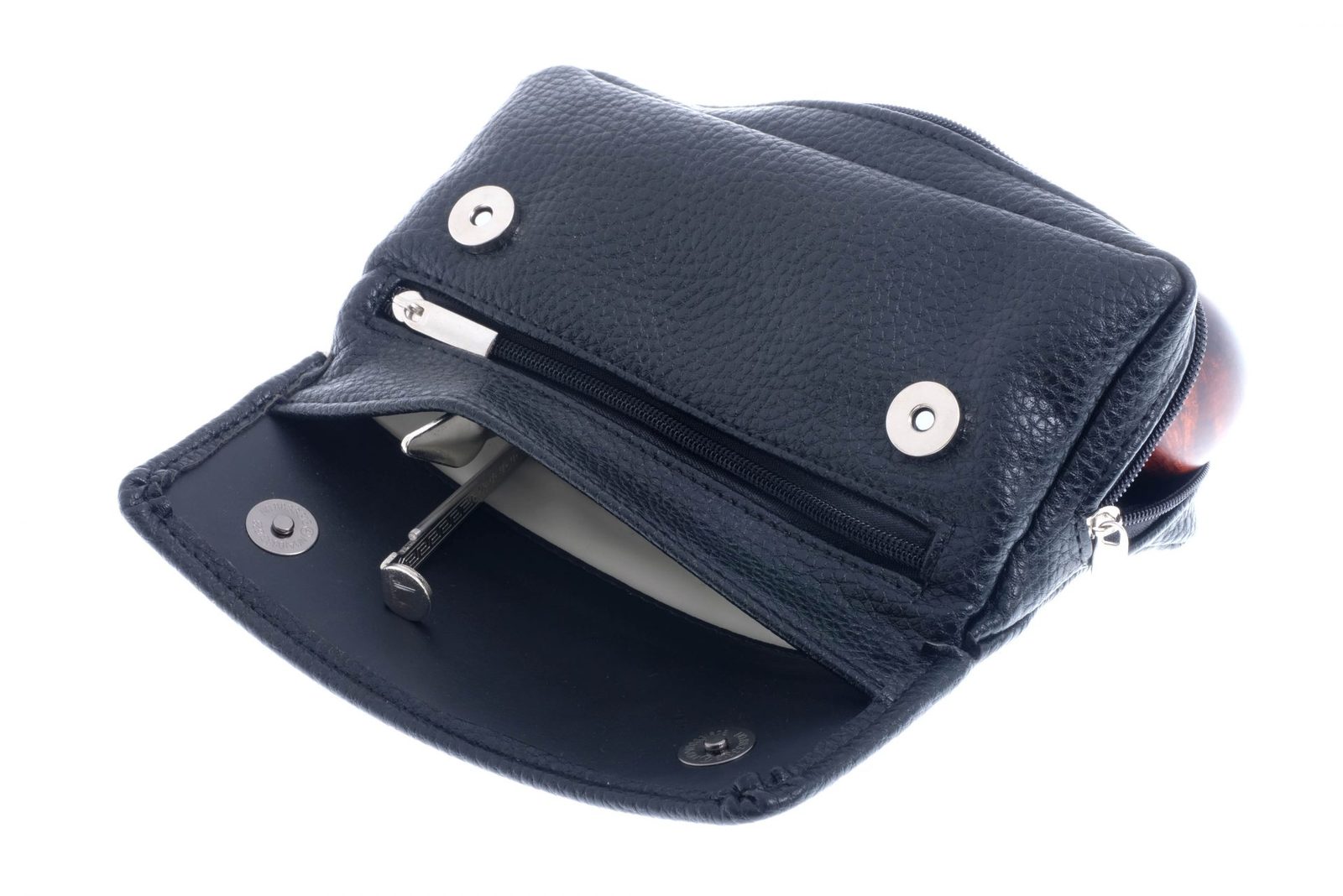 Сумка P&A для 1 трубки и табака экокожа черная P004 preview