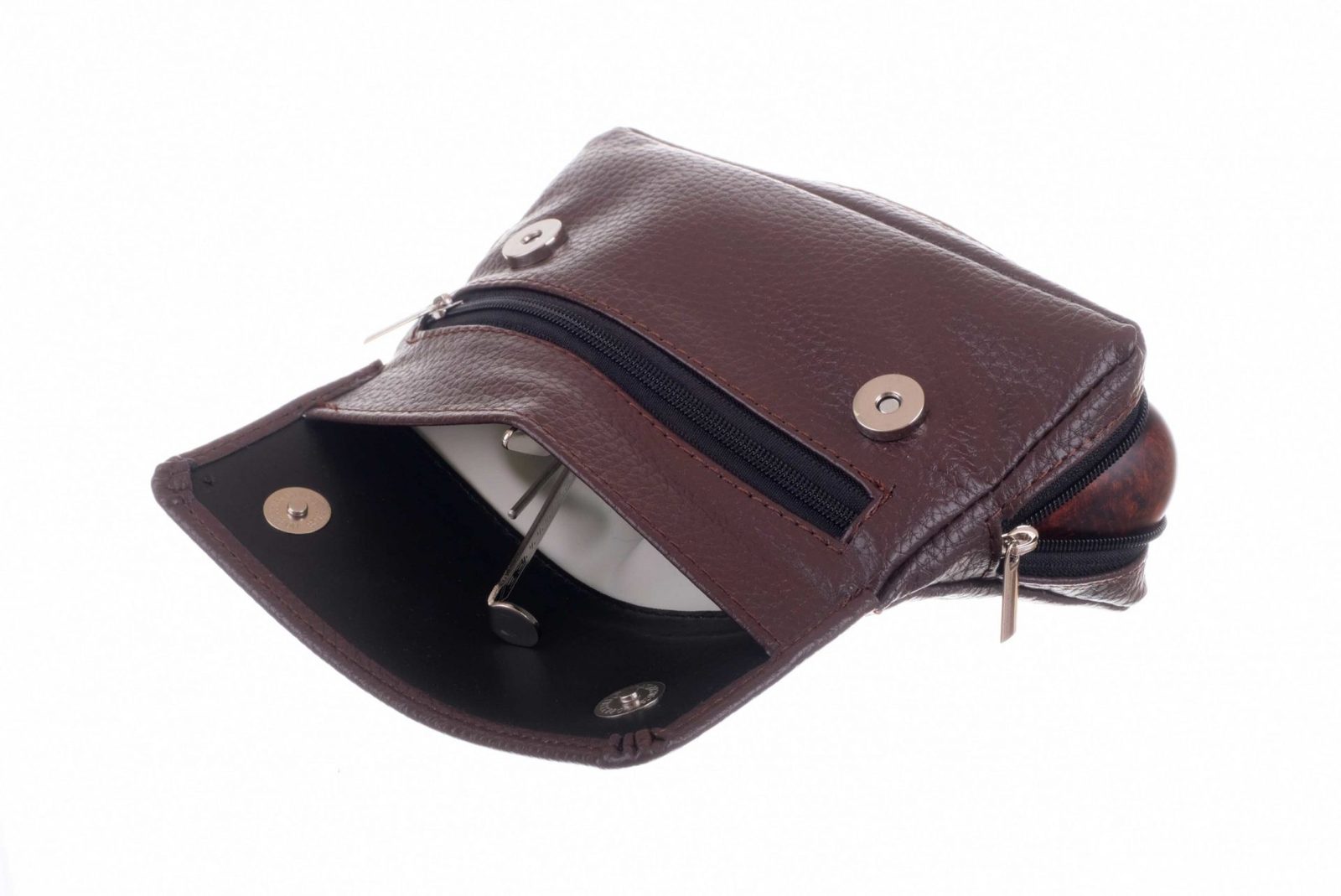 Сумка P&A для 1 трубки и табака экокожа коричневая P005 preview