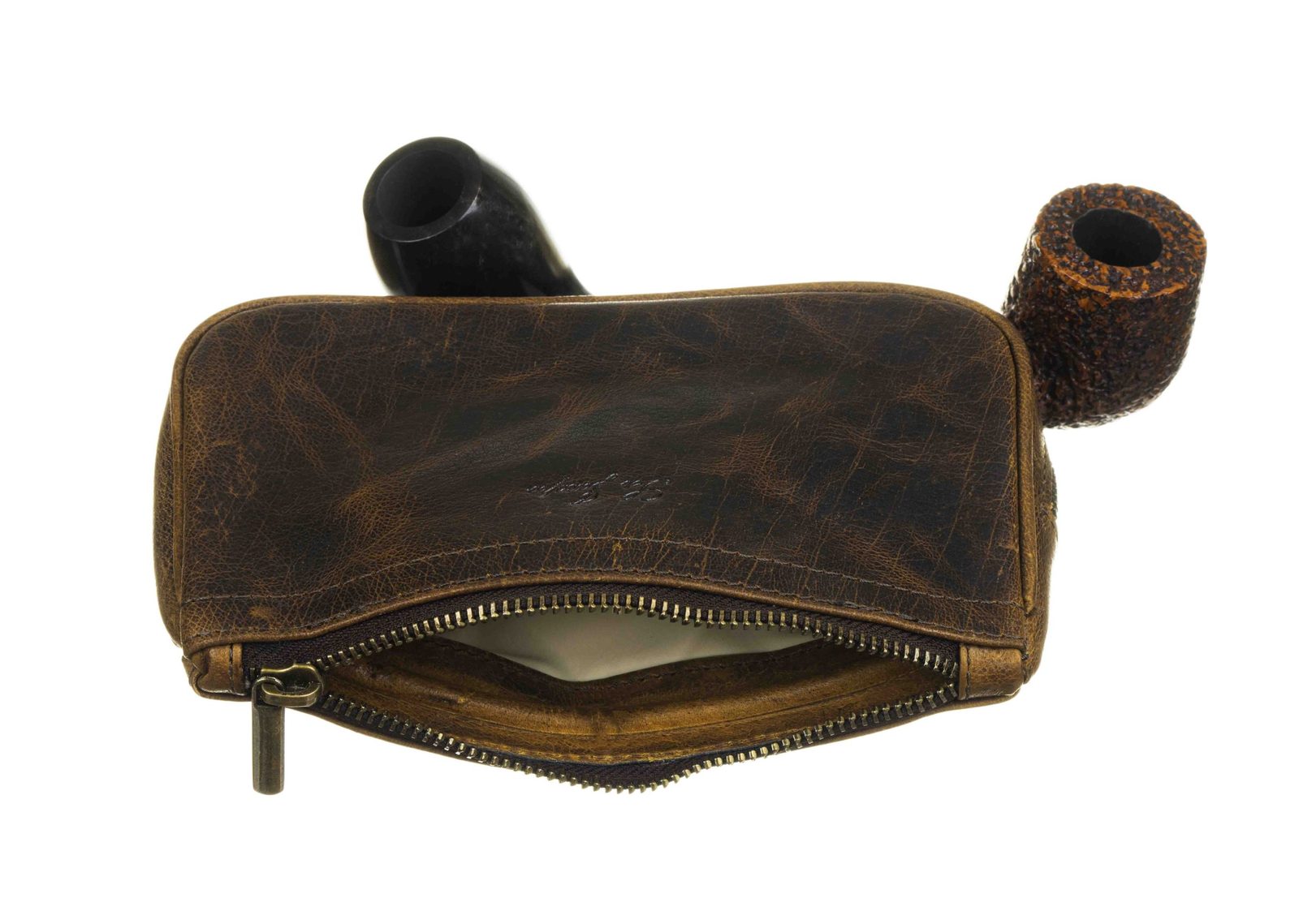 Сумка Ser Jacopo для 2 трубок и табака натуральная кожа подарочная упаковка B06-Brown preview