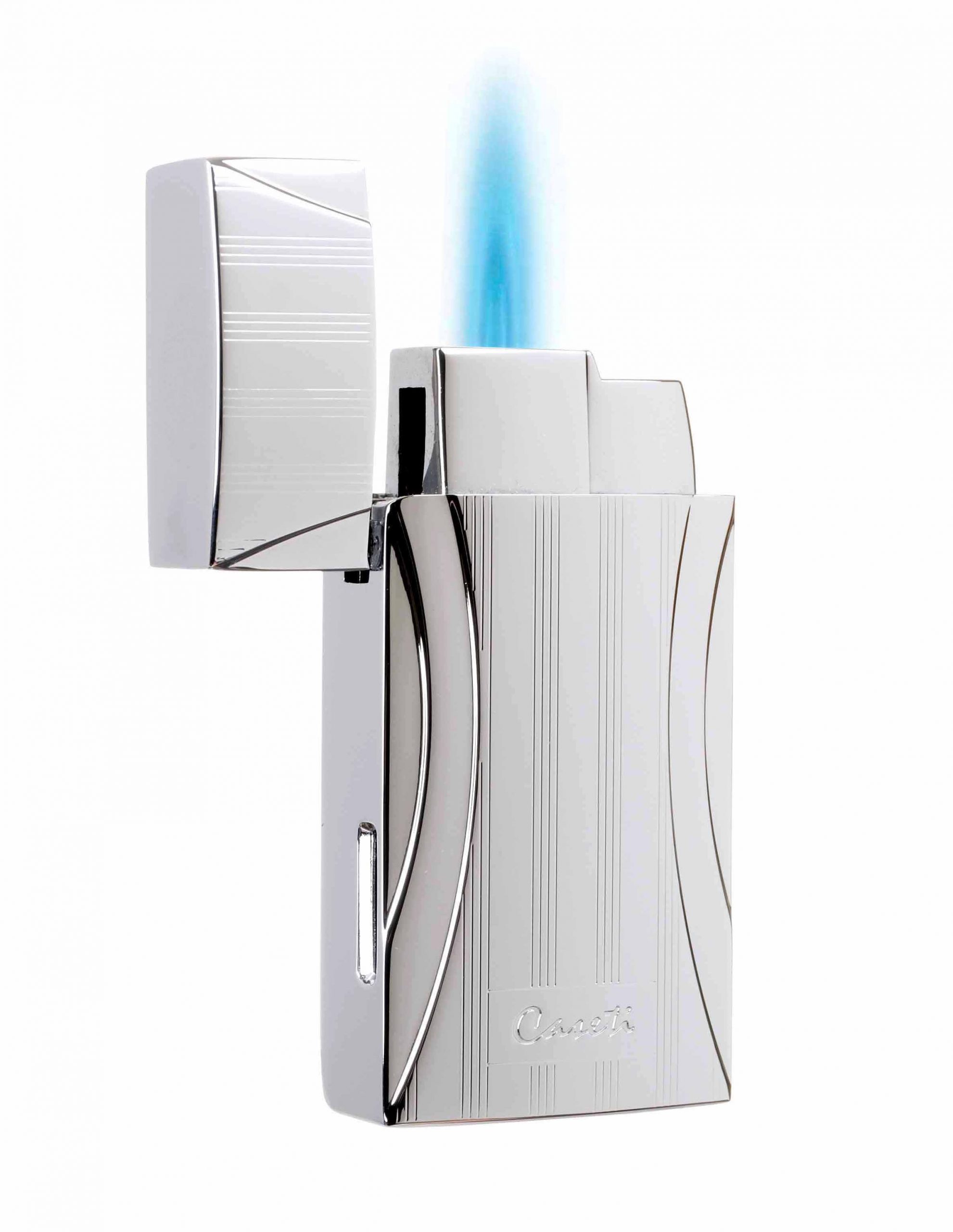 Зажигалка Caseti сигарная турбо, серебристая, с гильотиной preview