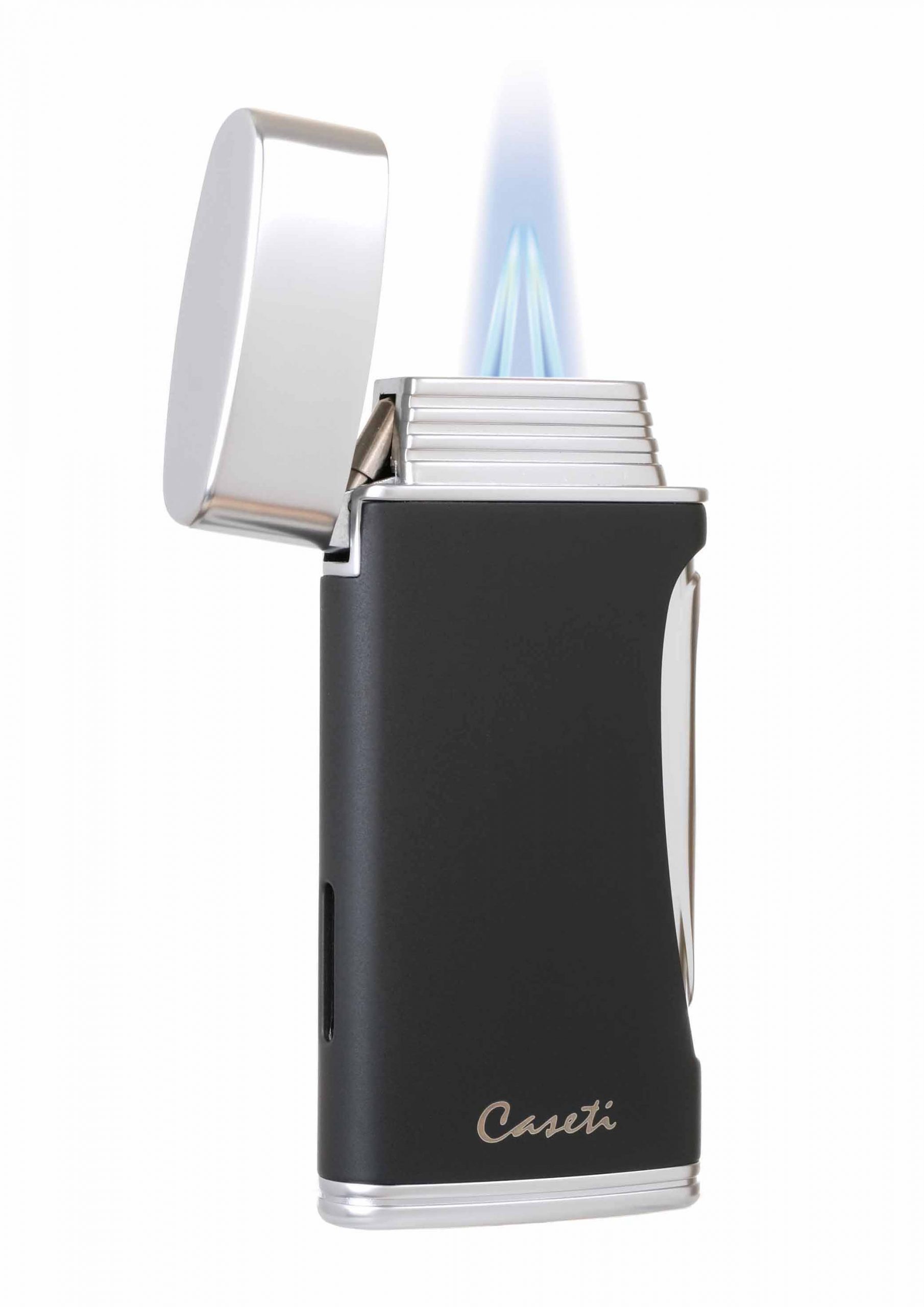 Зажигалка Caseti сигарная турбо (двойное пламя), черная preview