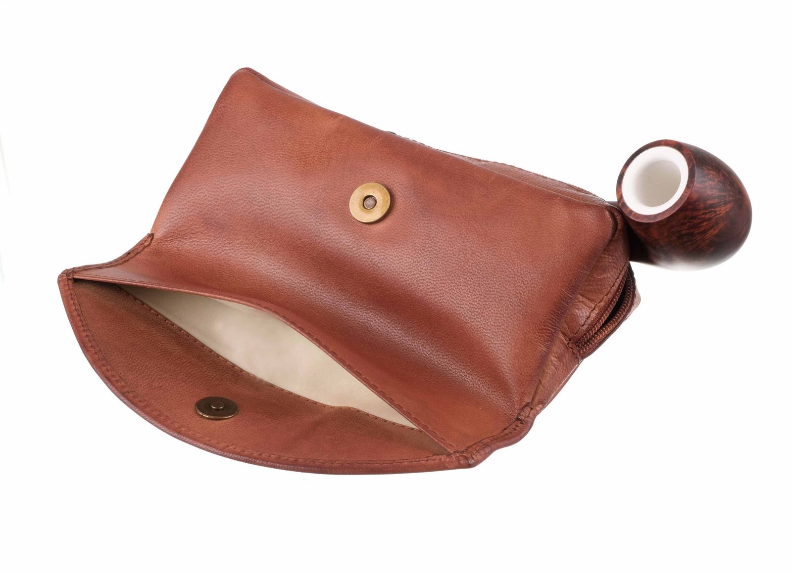 Сумка P&A для трубки и табака натуральная кожа P315-Cognac preview