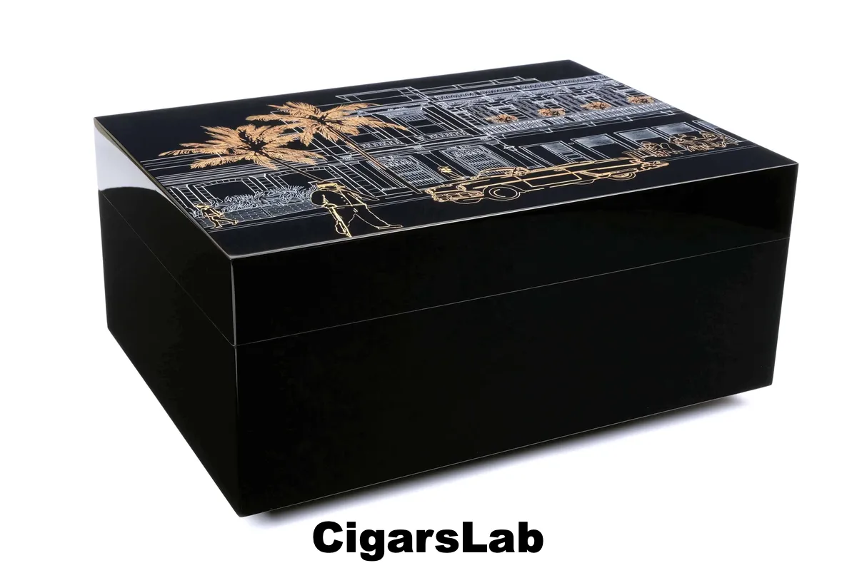 Хьюмидор Gentili Havana Gold на 50 сигар, Черный лак