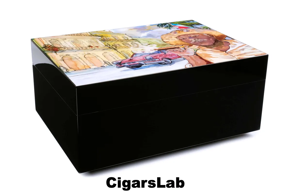 Хьюмидор Gentili Havana Street на 50 сигар, Черный лак