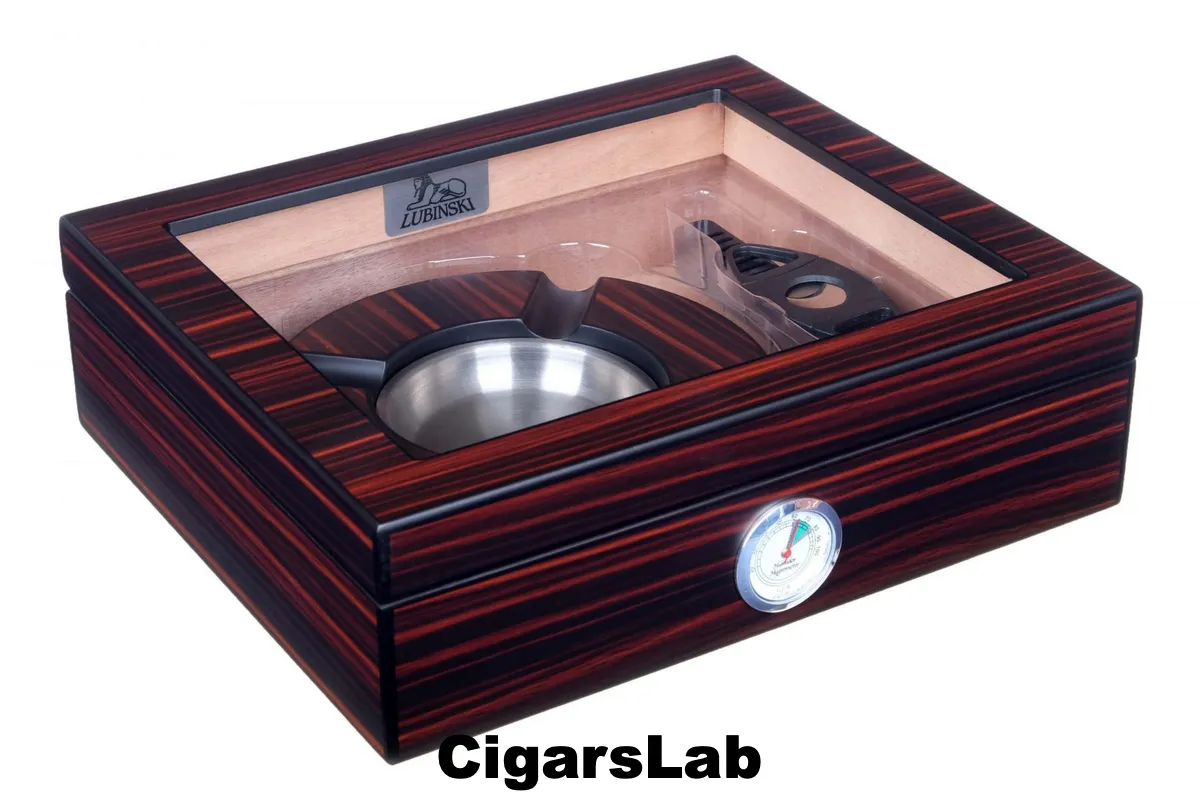 Хьюмидор Lubinski на 30 сигар с подарочным набором, Эбеновое дерево