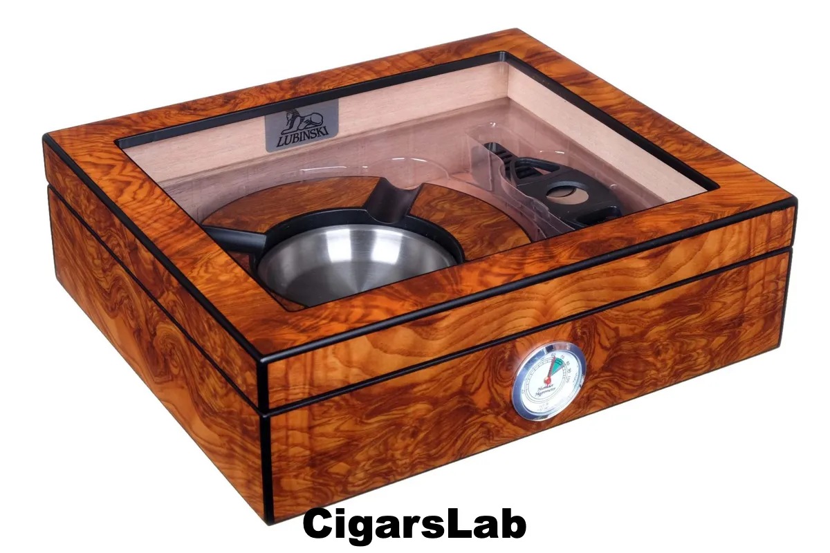 Хьюмидор Lubinski на 30 сигар с подарочным набором, Вяз матовый