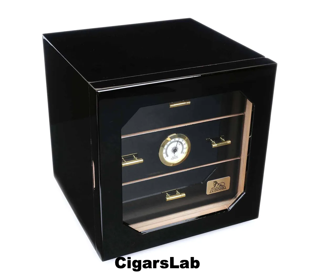 Хьюмидор-шкаф Lubinski на 100 сигар, Черный глянцевый лак