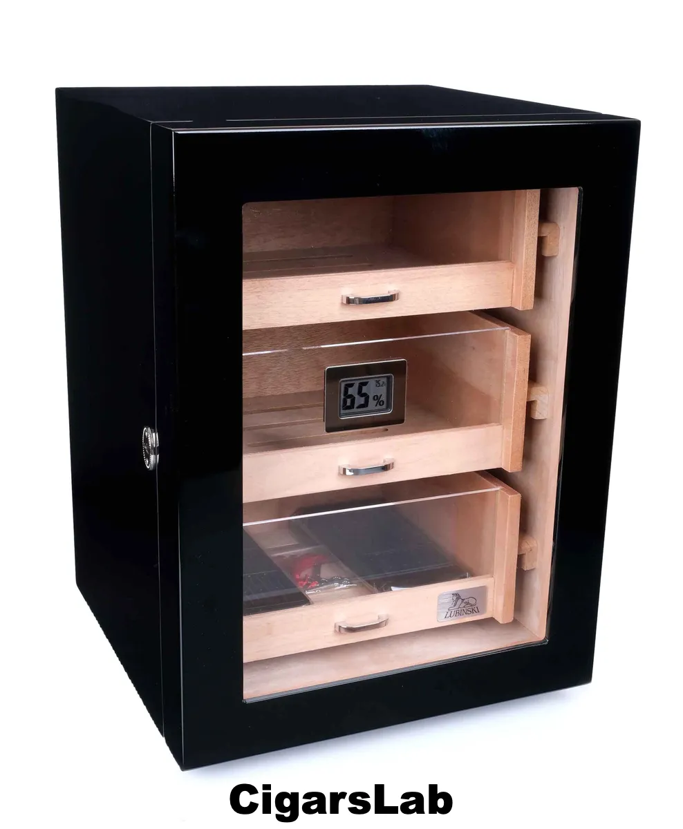 Хьюмидор-шкаф Lubinski на 150 сигар, Черный лак