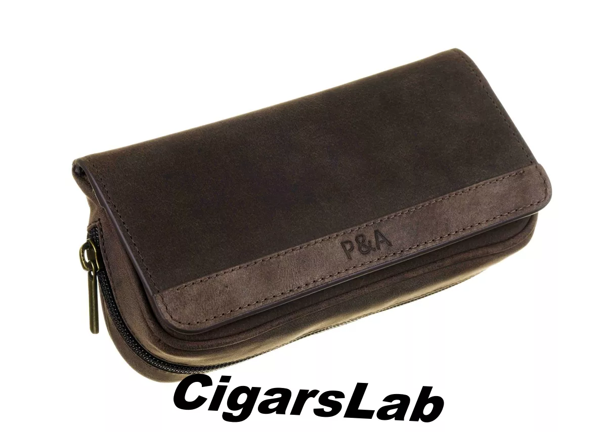 Сумка P&A для 2 трубок и табака натуральная буйволиная кожа подарочная упаковка 414-Buffalo