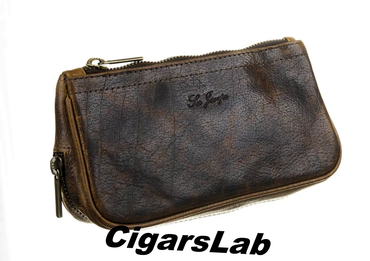 Сумка Ser Jacopo для 2 трубок и табака натуральная кожа подарочная упаковка B06-Brown